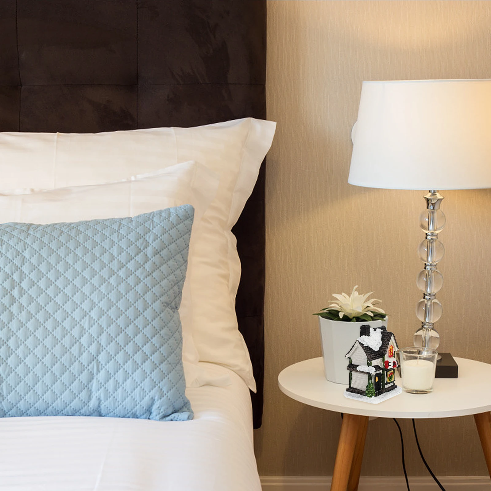 

4pcs Resin Christmas Mini Luminous Decor Micro Landscape For Xmas Party Home Decoration Gift Room Resin Decor