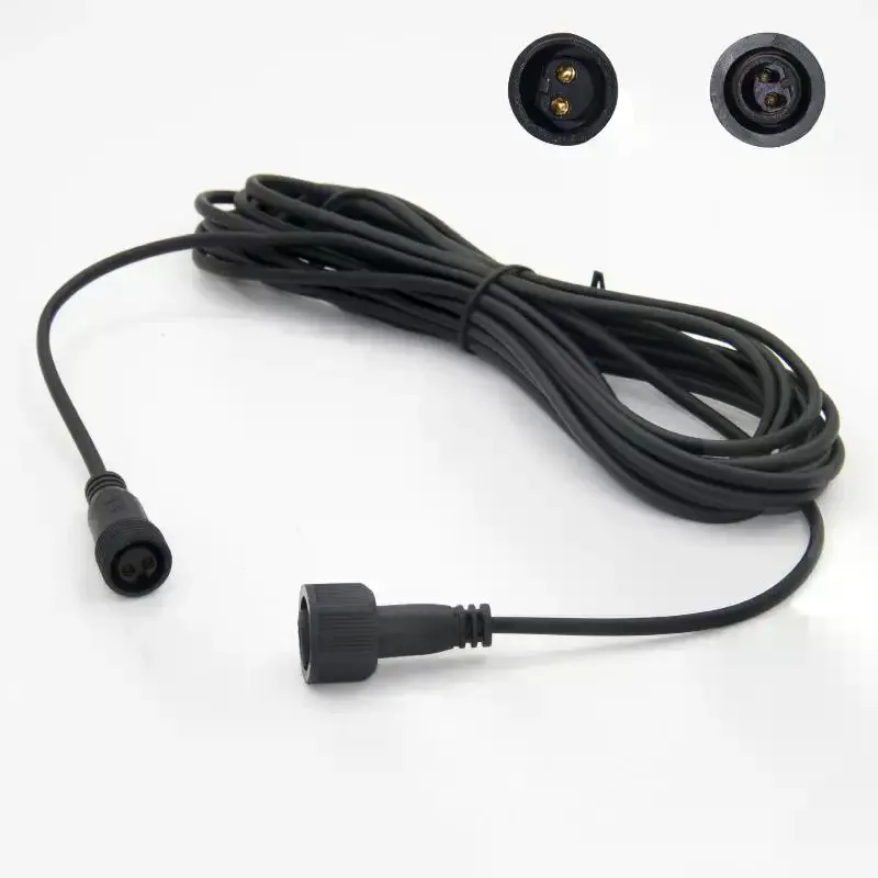 1Pcs Extension Cable, 1-10 Meter, Male/Female 2 Pin, Waterproof For Floodlight & Solar Spotlight, Universal