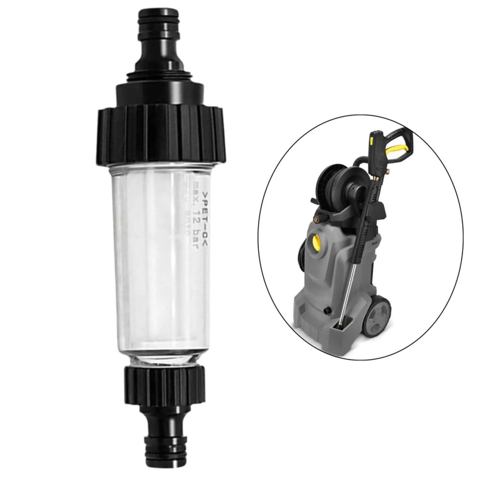 Garden Water Sprayer Inlet Filter 3/4 Inch PP Plastic High Pressure Washer Water Filter for Home and Car Washing