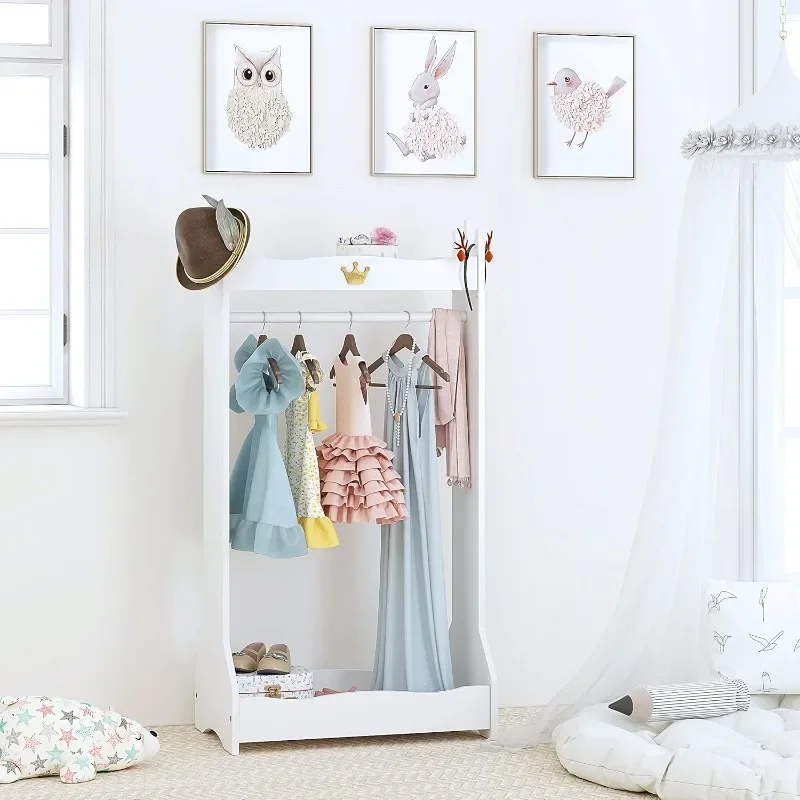 UTEX Kids Dress Up Storage,  Open Hanging Armoire Closet, Kids Armoire with Rack for Toddler 3 Age+