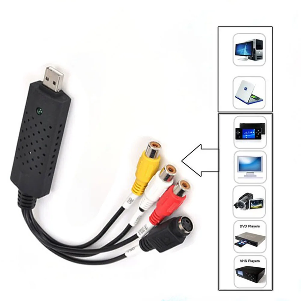 

USB 2.0 Video Audio Converter Capture Card Easy Cap Video Audio Converter TV DVD VHS Audio Capture Adapter Card TV Video DVR