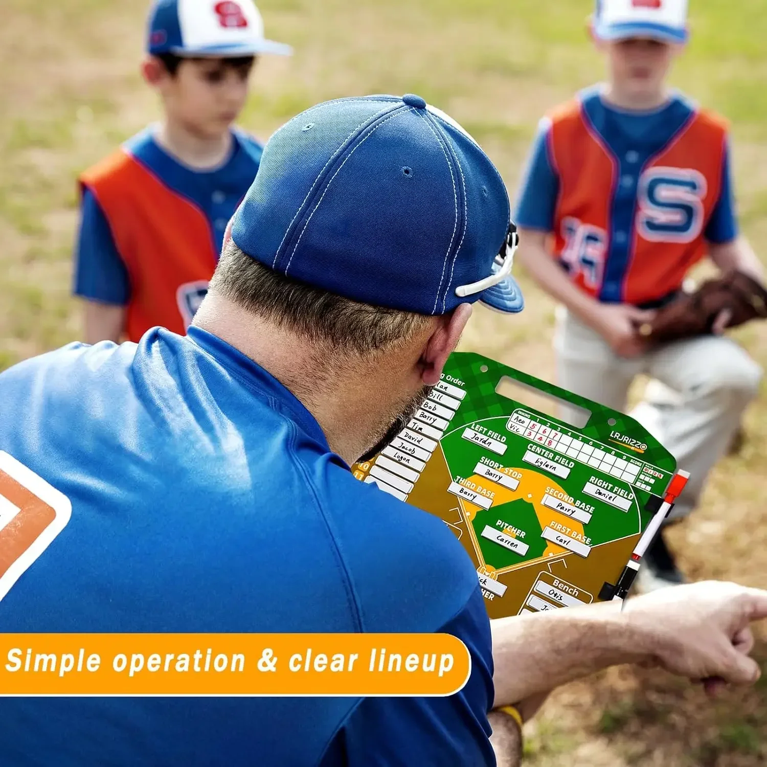 Magnetyczna tablica do gry w baseball, schowek do gry w baseball coach, tablica do znakowania kart kolejki softballowej, akcesoria do trenera baseballowego