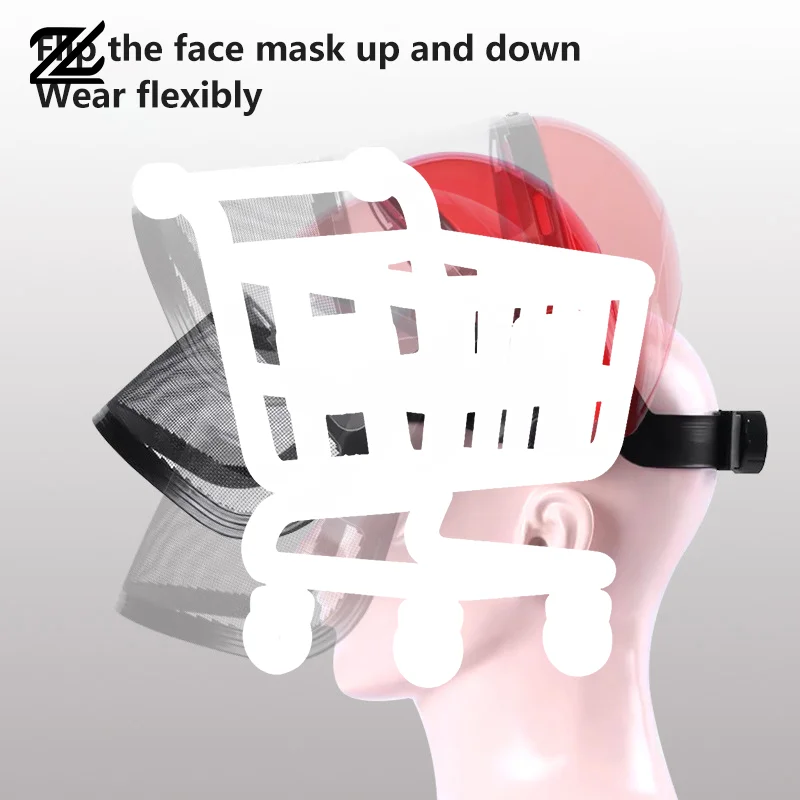 Safety Head-Mounted PVC Protective Mask Anti Splashing Grass Anti Dust Mask For Cutting Hat Avoid Face Screen Protection Mask