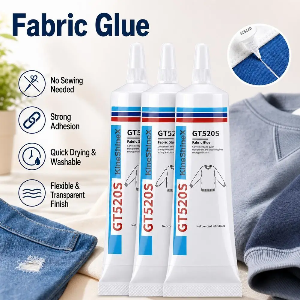 Fabric Glue No‑Sew Clothing Repair Adhesive Invisible Glue For Denim Cotton Canvas Felt Clothes Mending Fabric Patching Glue