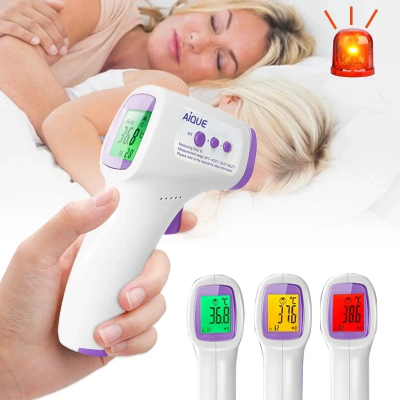 Voice Backlit Forehead Digital Thermometer Non-Contact Infrared Medical Thermometer Body Temperature Fever for Baby Adults