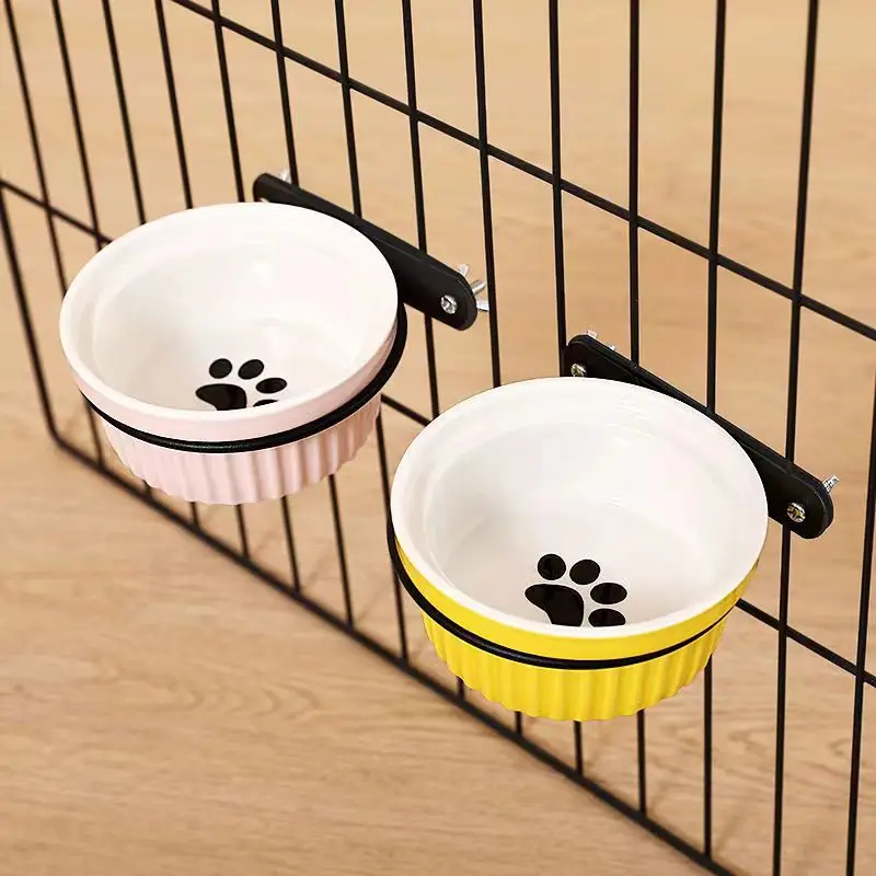 Cat Water Bowl Protection Cervical Spine Dog Food Bowl Anti-knock Hanging Wall Hanging Cat Bowl