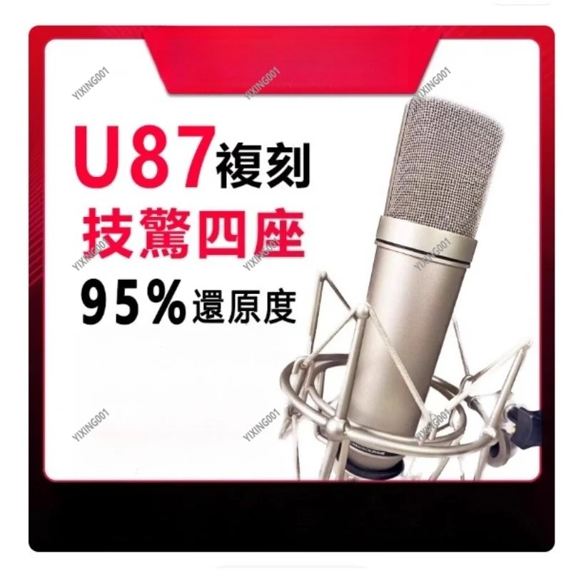 Large Diaphragm Condenser Microphone U-87 Professional High-End Studio Audio Recording Equipment for Live Streaming Karaoke