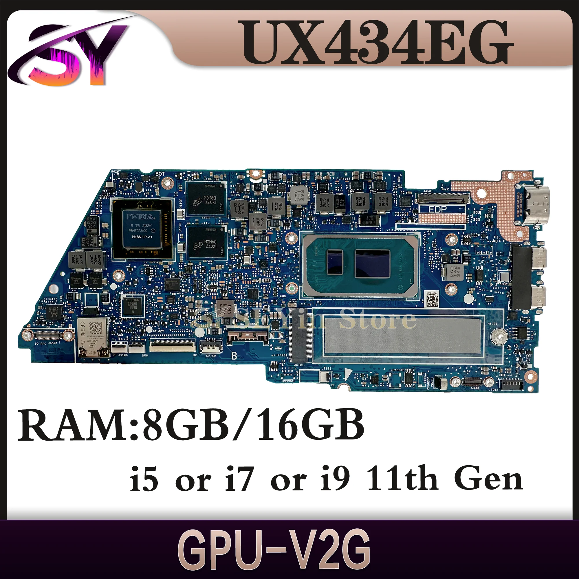 Mainboard For ASUS UX435E UX435EA UX435EAL BX435E RX435E UX435EG UX435EGL Laptop Motherboard I5 I7 11th Gen 8GB/16GB-RAM