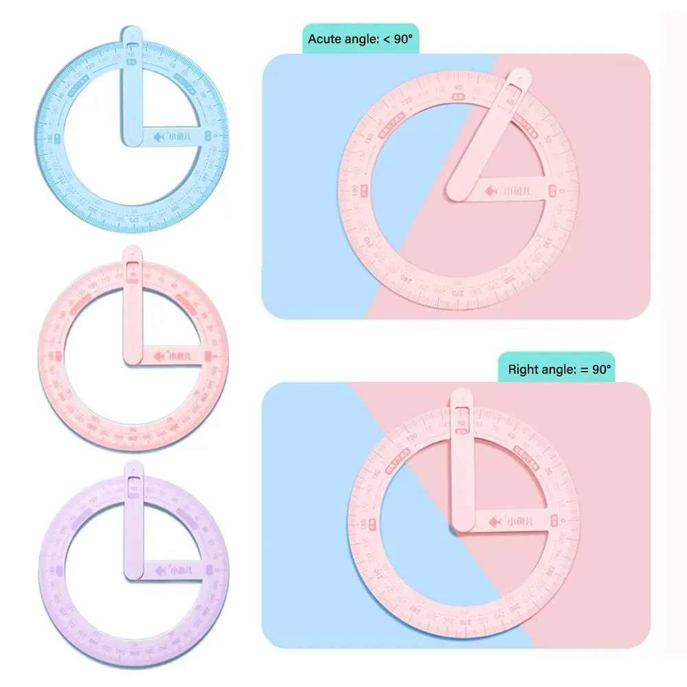 Multi-functional Plastic Activity Ruler 360 Degree Rotation Pointer Protractor Angle Finder Stationery