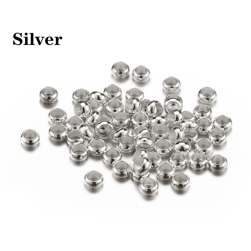 500pcs Fastener Crimp Beads End Beads Metal Ball Stopper Spacer Bead Crimp Beads for Jewelry Making Findings DIY Wholesale