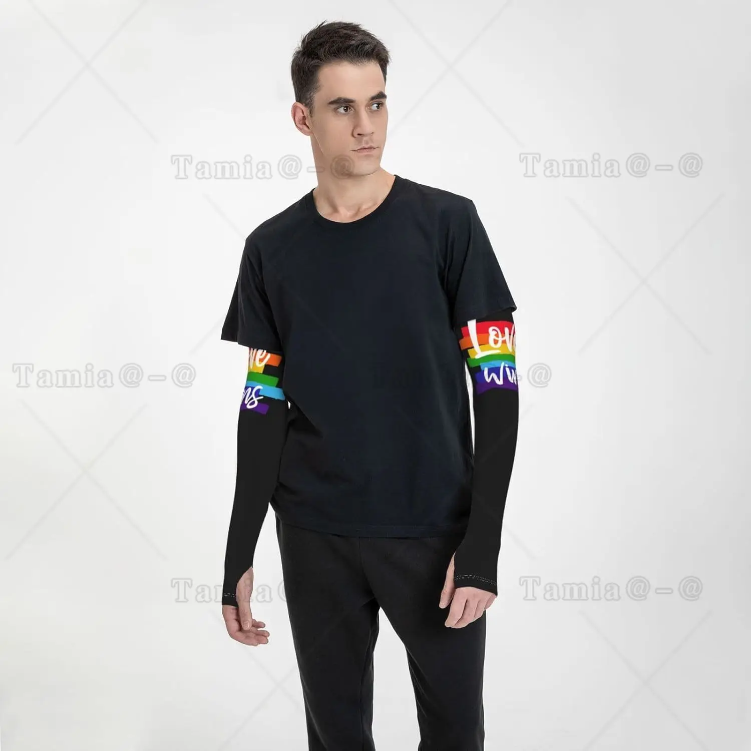 أكمام ذراع تبريد مضحكة لمثلي الجنس LGBT للرجال والنساء بألوان قوس قزح LGBT الرياضية للحماية من الشمس