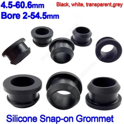 Silicone Rubber Snap-on Grommet 4.5-14 15 16-60.6mm Hollow Hole Plug Coil Ring Cable Wiring Protect Bushings O-ring Seal Gasket