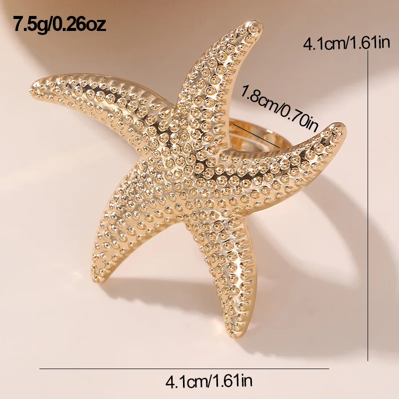 DIEZI 3 Style Korean Flower Starfish Pearl Rings For Women Fashion Beach style Gold Silver Color Geometric Knuckle Joint Ring