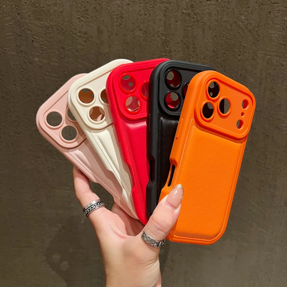 Niedliche, mollige Leder-Handyhülle im Promi-Stil für iPhone 17 Air 16 15 14 Plus 13 12 11 Pro Max 17 Pro Max Soft Relax Matte Cover