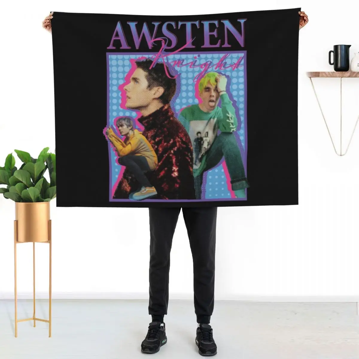 Awsten Knight 90s style Design Throw Blanket Warm Plush Fuzzy Blanket for Living Room
