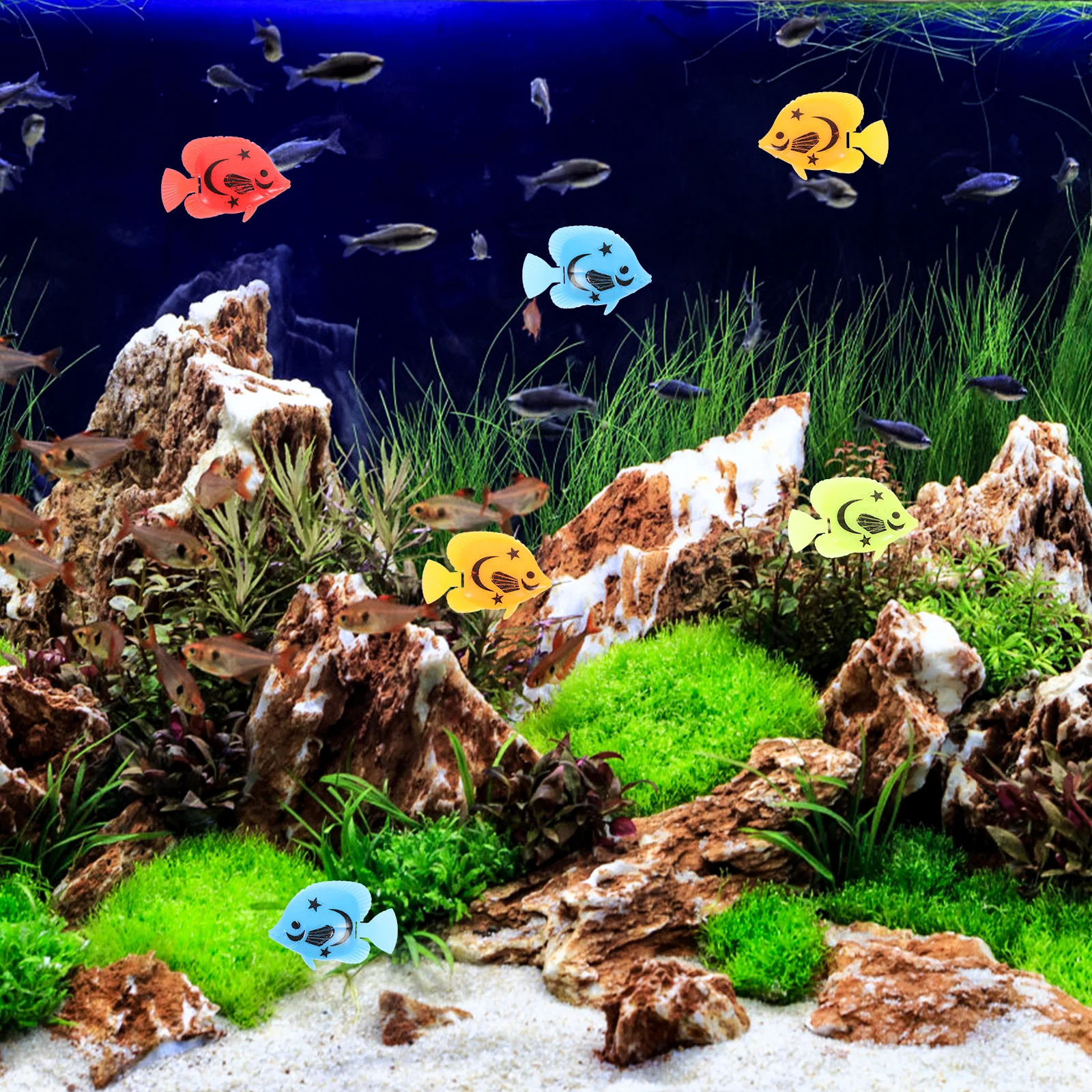 

25pcs Aquarium Decorationcreative Plastic Ornament Tank Decor Artificial Fish Vivid Fish Tank Landscape Safe Durable