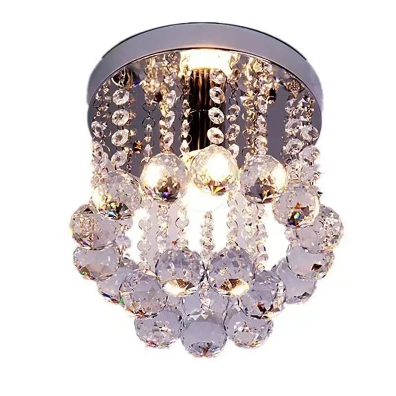 Imagem -03 - Modern Lustre Led Crystal Ball Lâmpada do Teto Home Iluminação Luminária Pendente Tamanho Pequeno Prata Base de Ouro E27 26 Tamanho Pequeno