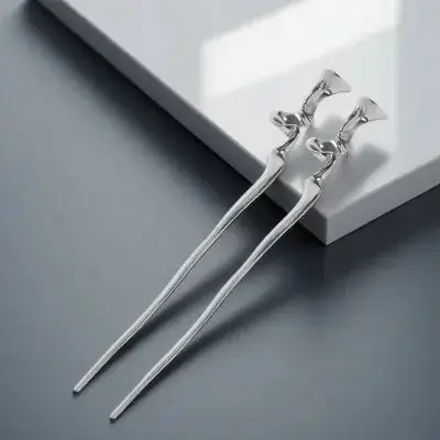 

2Pcs Chinese Hair Stick Traditional Metal Hairpin with Mirror Finish Minimalist Jewelry for Women Wedding Party Cosplay Hair