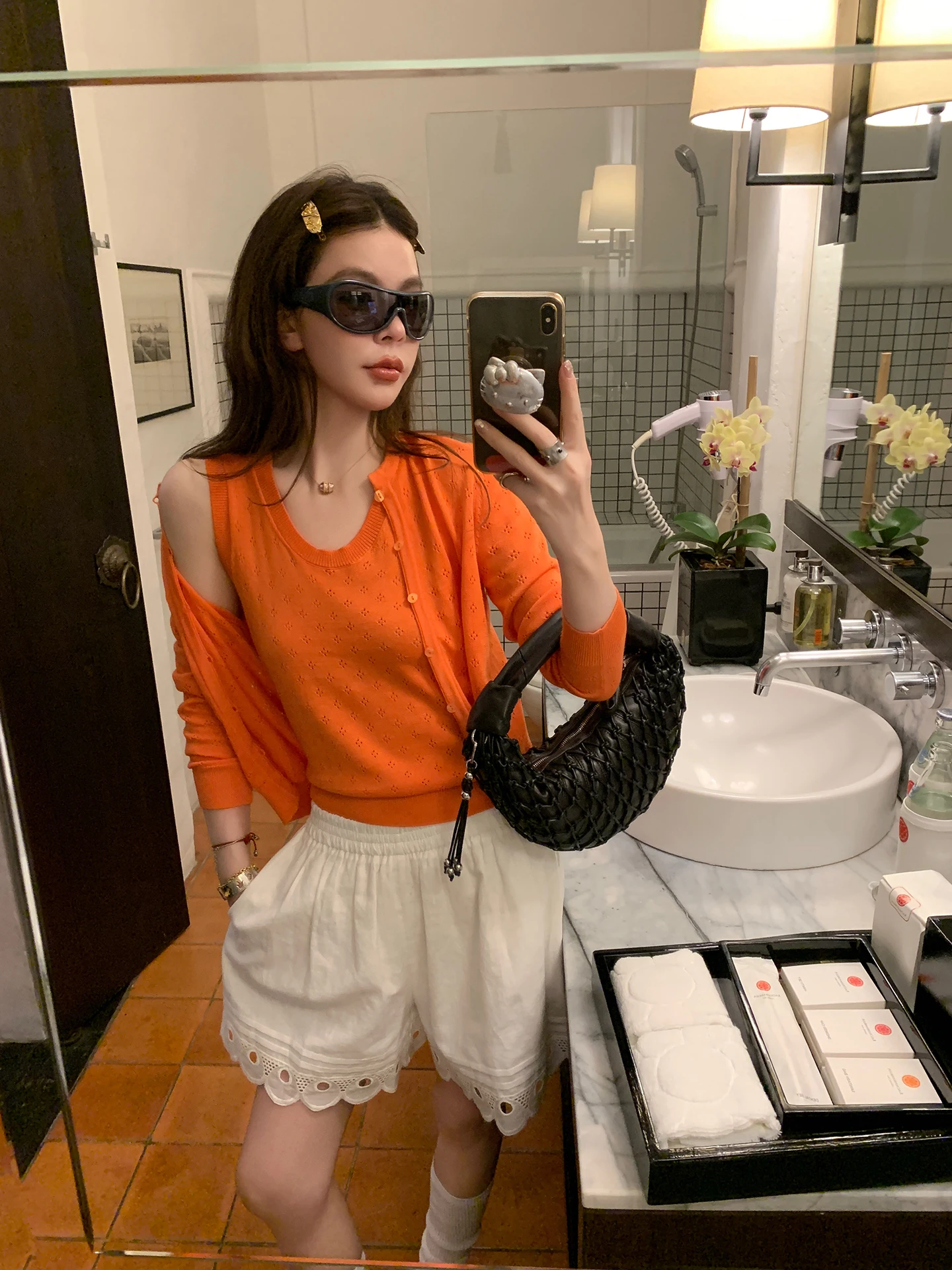 

Le Rouge New Arrival No.27 Hollow out Silk Cotton Knitted Vest Cardigan Two-Piece Set Women's Commute Style Regular Fit Long ...