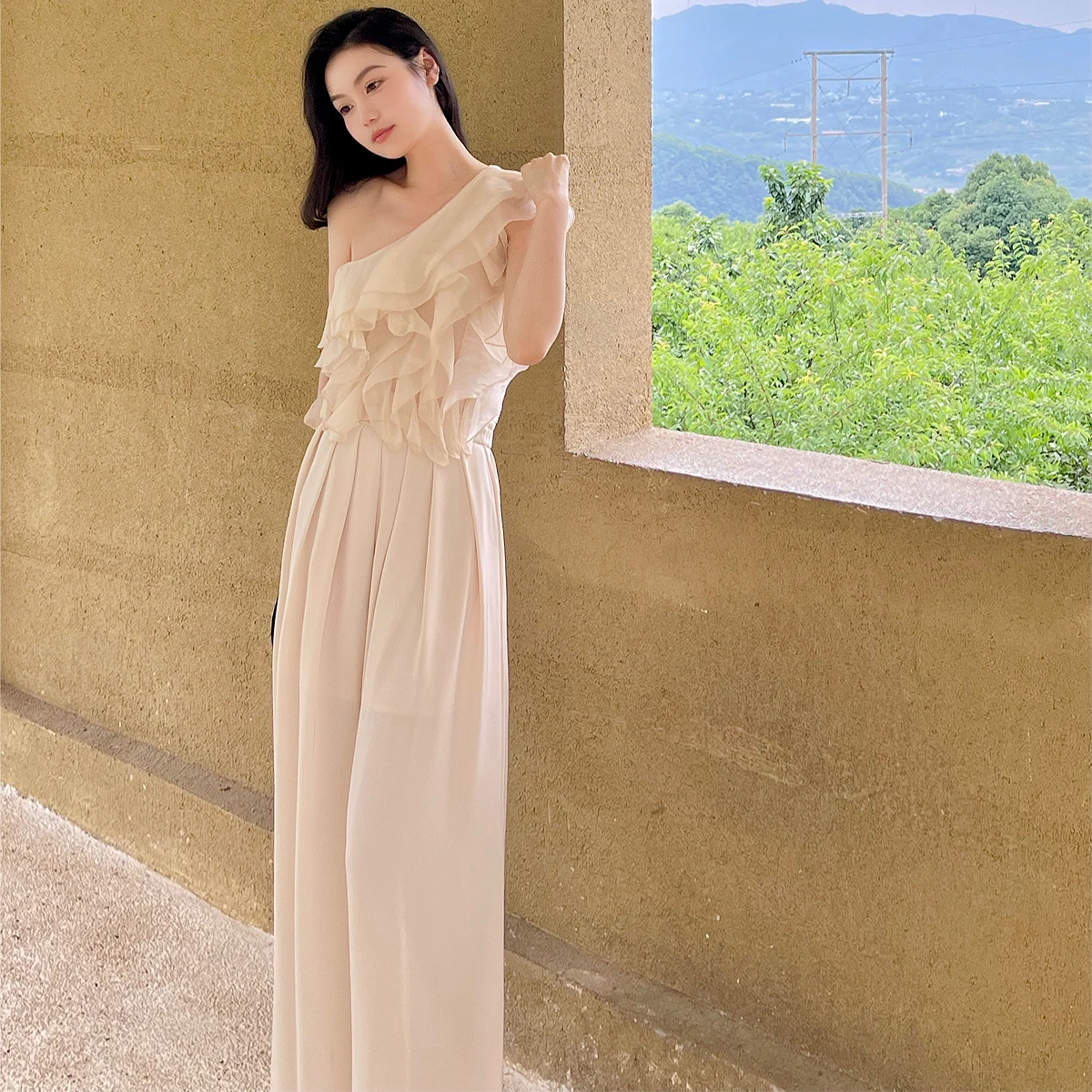 

Женский модный топ FPOH с открытыми плечами, прямым кроем, асимметричным вырезом и милым дизайном