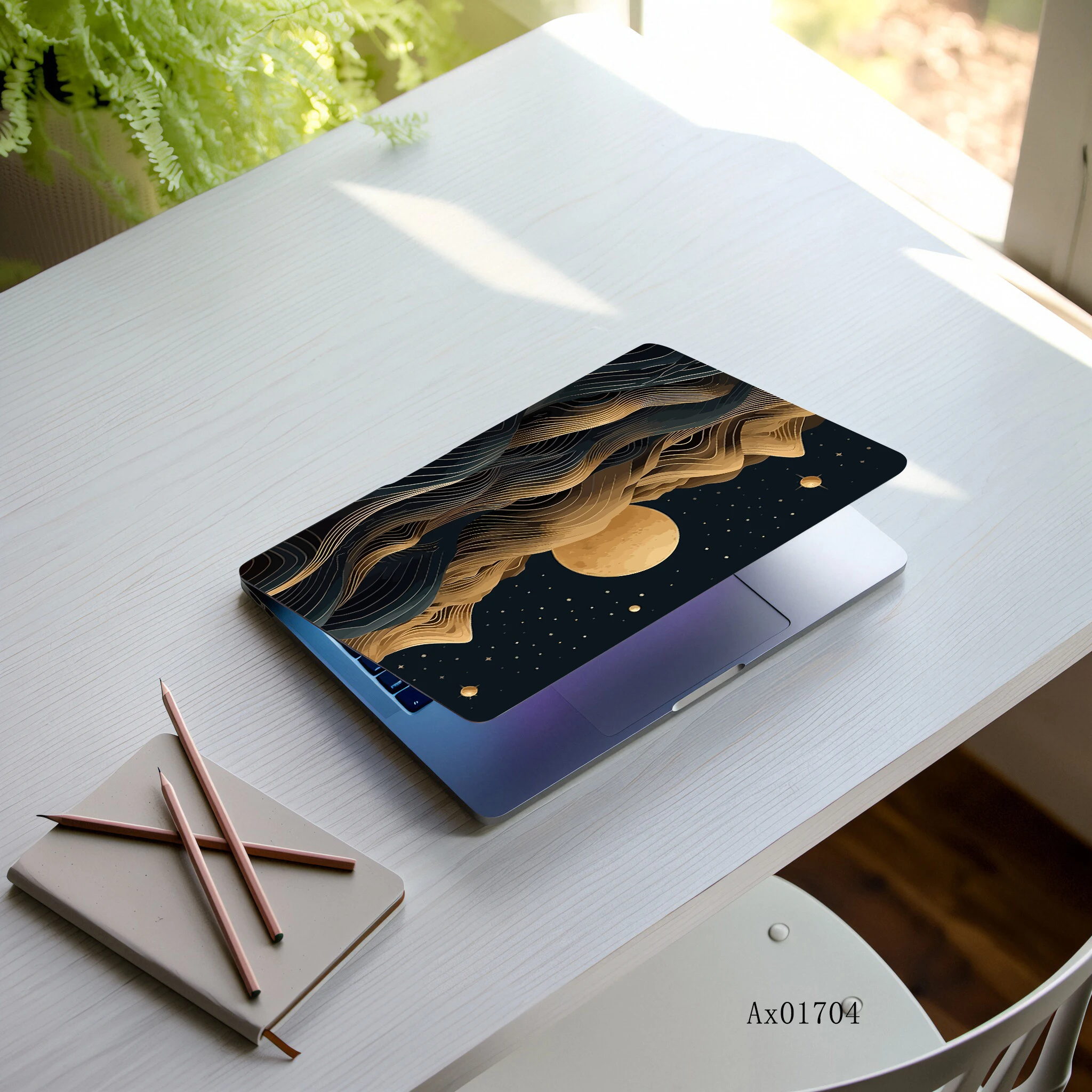 ملصق لابتوب بتصميم موجة جبلية  - مراجعة Art Craft Notebook وسعره