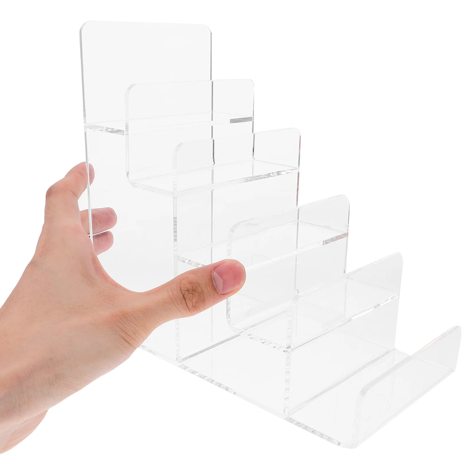 

5-Tier Clear Acrylic Multi-Tier Wallet Holder Storage Rack 360° Rotating Organizer For Store Home Use Wallet Stand Retail