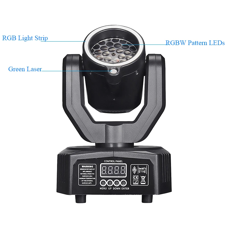مصباح LED صغير Gobo برأس متحرك وجهاز تحكم عن بعد وأضواء ليزر شعاع ملون معدات إضاءة مسرح DJ المحمولة لحفلات الديسكو