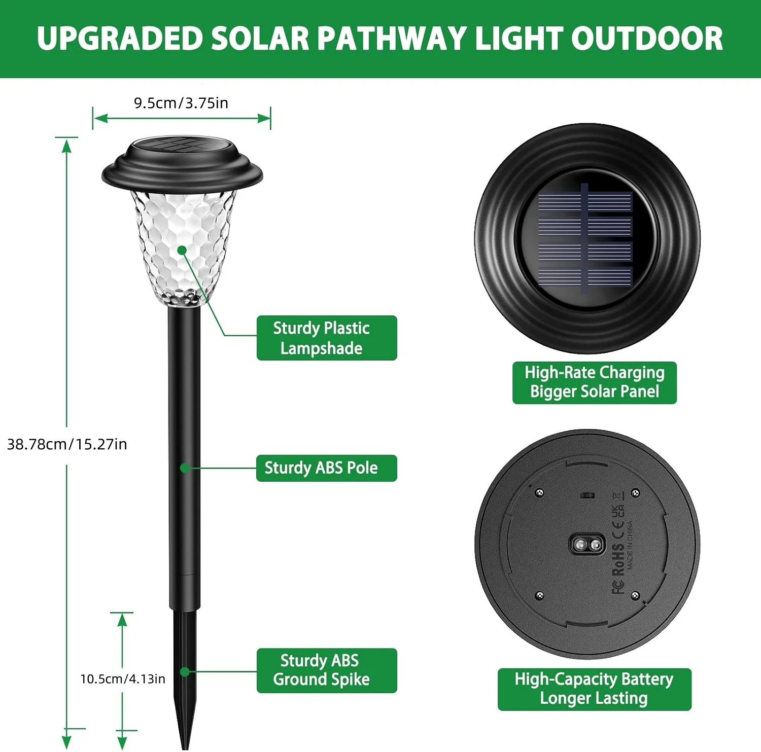 2/8/10Pack Solar Pathway Lights, RGB/Warm White Color Changing, Outdoor Garden/Backyard/Lawn/ LED Decor