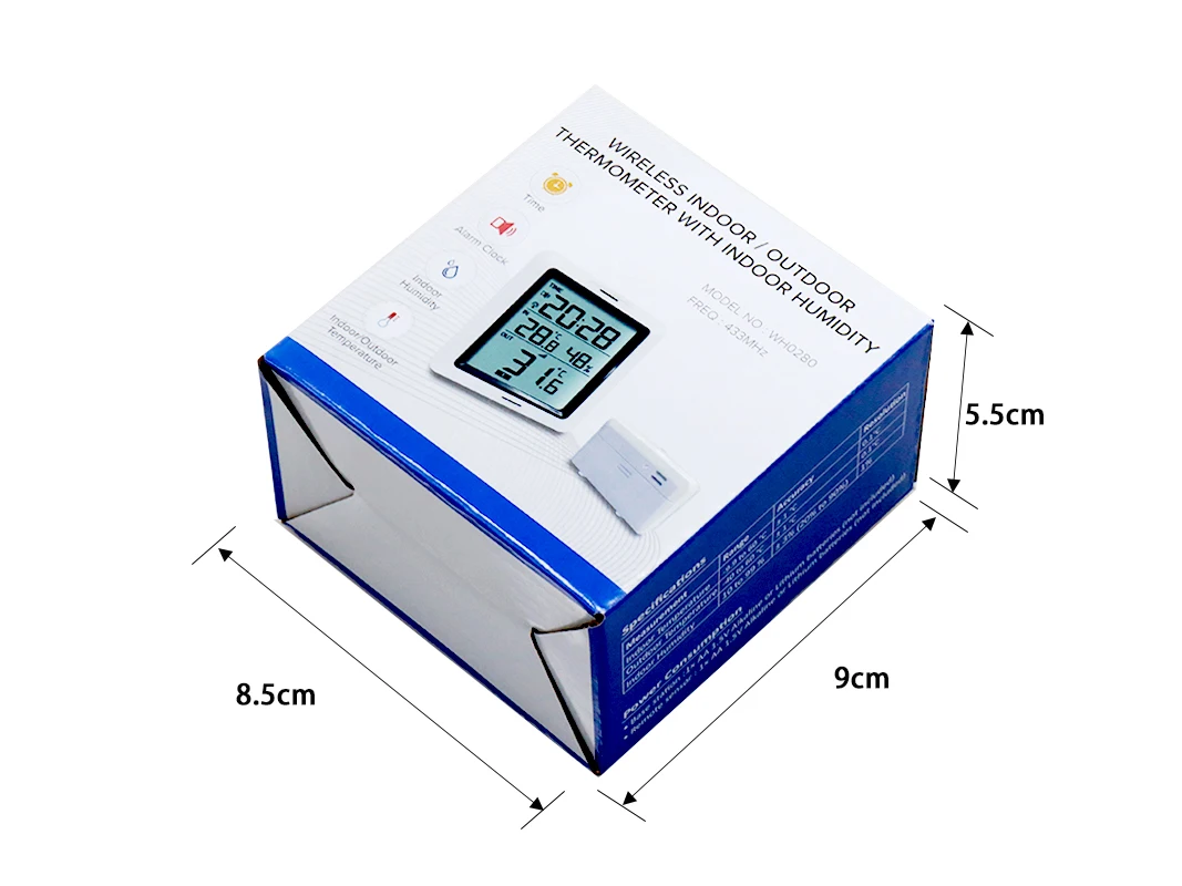 Misol wireless thermometer 433Mhz with 1 sensor, 3 channels, temperature humidity sensor