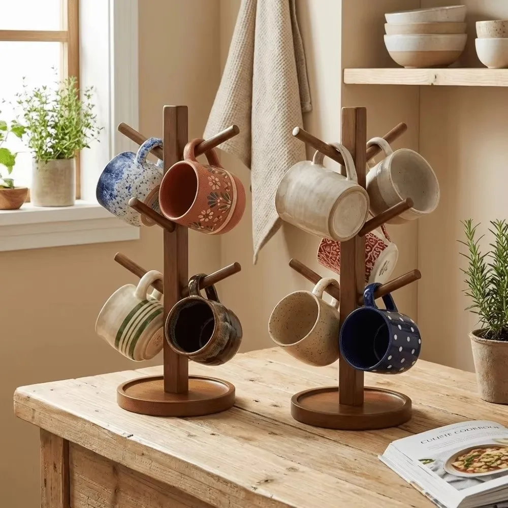 Tree Shape Coffee Mug Holder 4/6 Hooks Space Saving Mug Hanging Display Rack Hanging Display Multi-functional - view 4