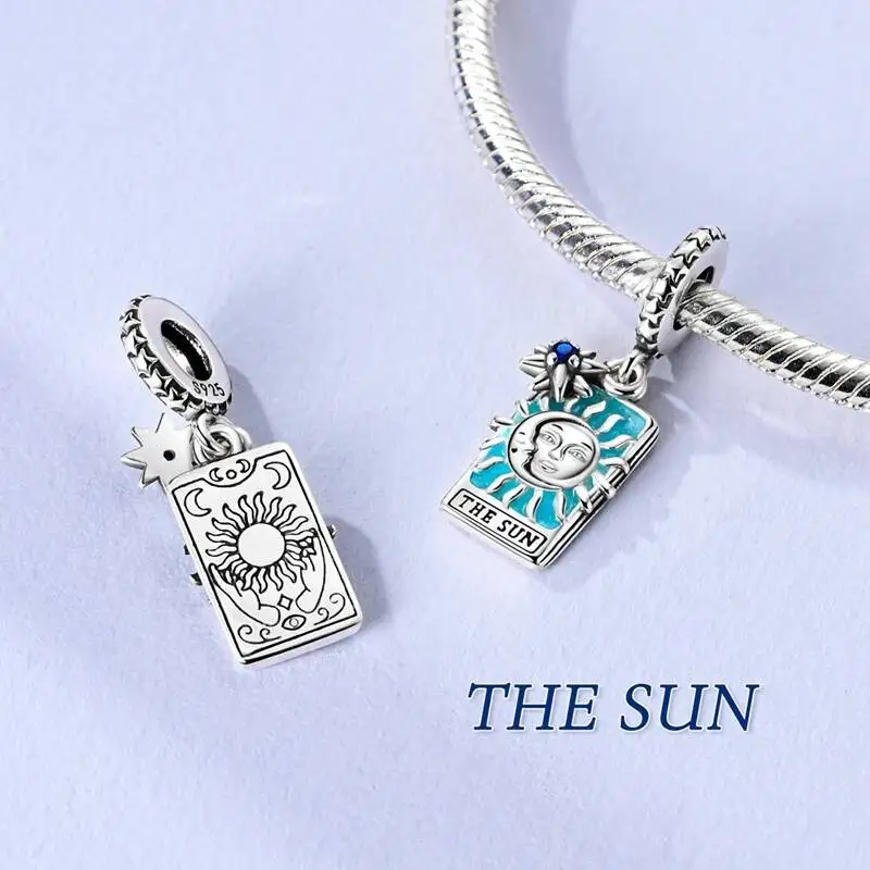 2026 New 925 Sterling Silver Beads Pendants Sun Moon Stars Magic Tarot Charms Fit Original Bracelets Women Fine Jewelry Gifts