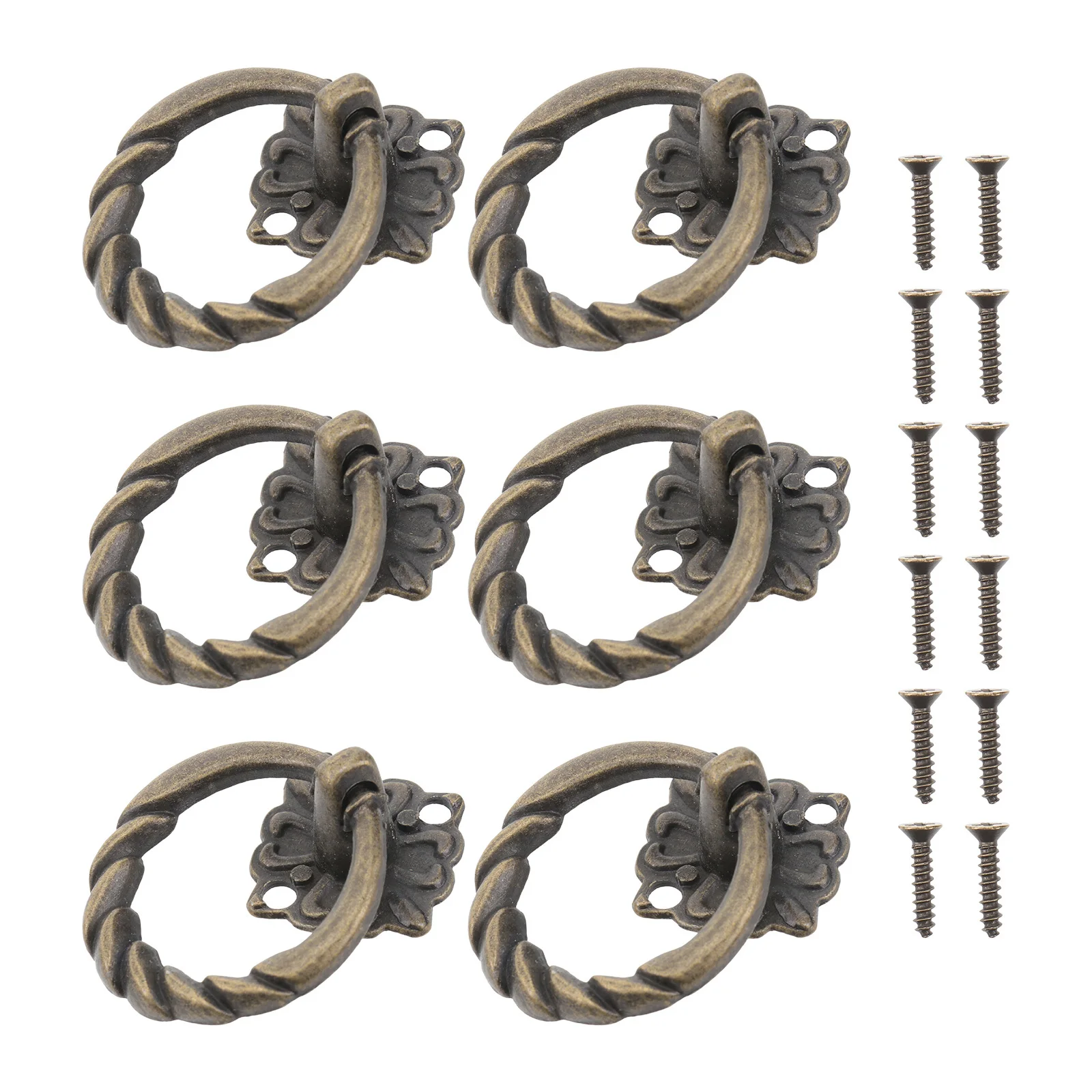 

6Pcs Appearance Zinc Alloy Cabinet Drawer Pulls for Traditional Furniture Kitchen Cupboard Dresser Doors