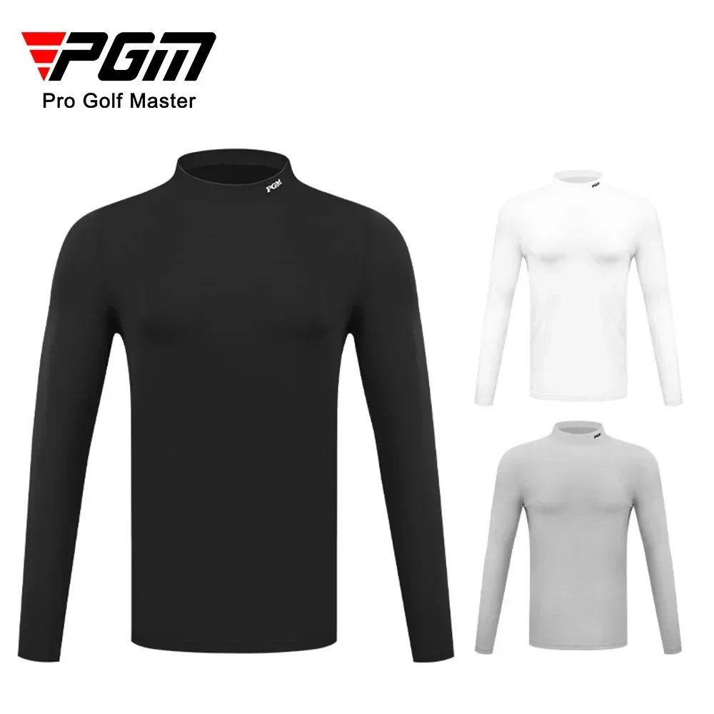 

PGM Golf Men Bottoming Shirt Autumn Winter Long Sleeve T-shirt Warm Clothes YF388 Warm underwear with brushed lining Wholesale