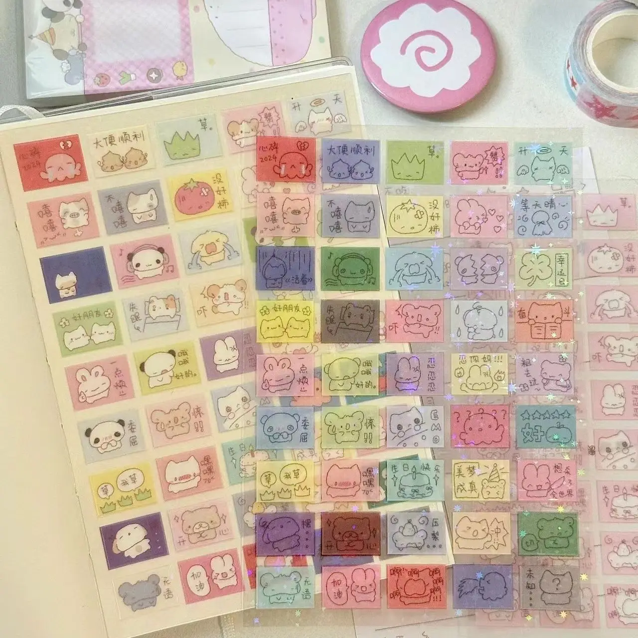 

10 шт. расписанных вручную маленьких эмодзи, милые наклейки-клипсы, креативные нишевые стикеры для студенческих тетрадей