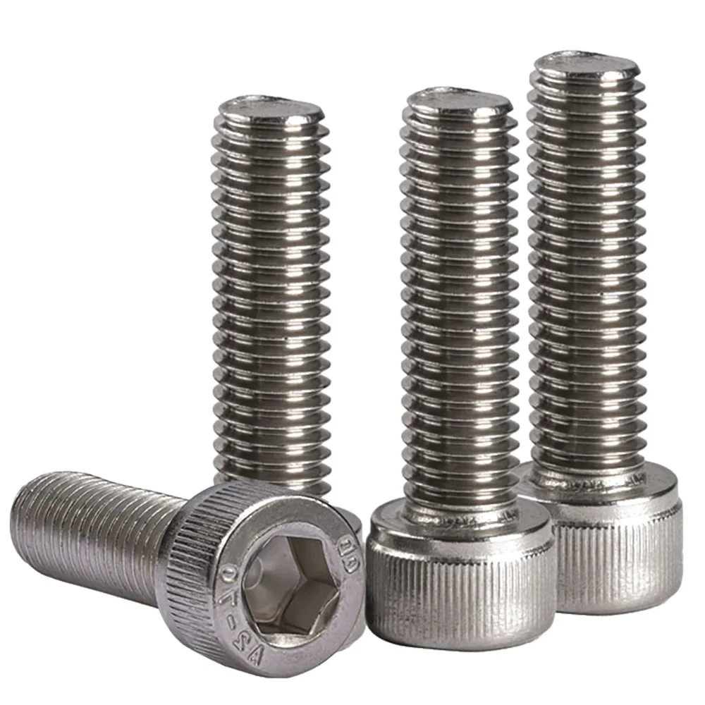 10-100pcs 304 A2-70 Stainless Steel M1.4 M1.6 M2 M3 M4 M5 M6 Hexagon Hex Socket Cap Allen Head Bolt Screw DIN912