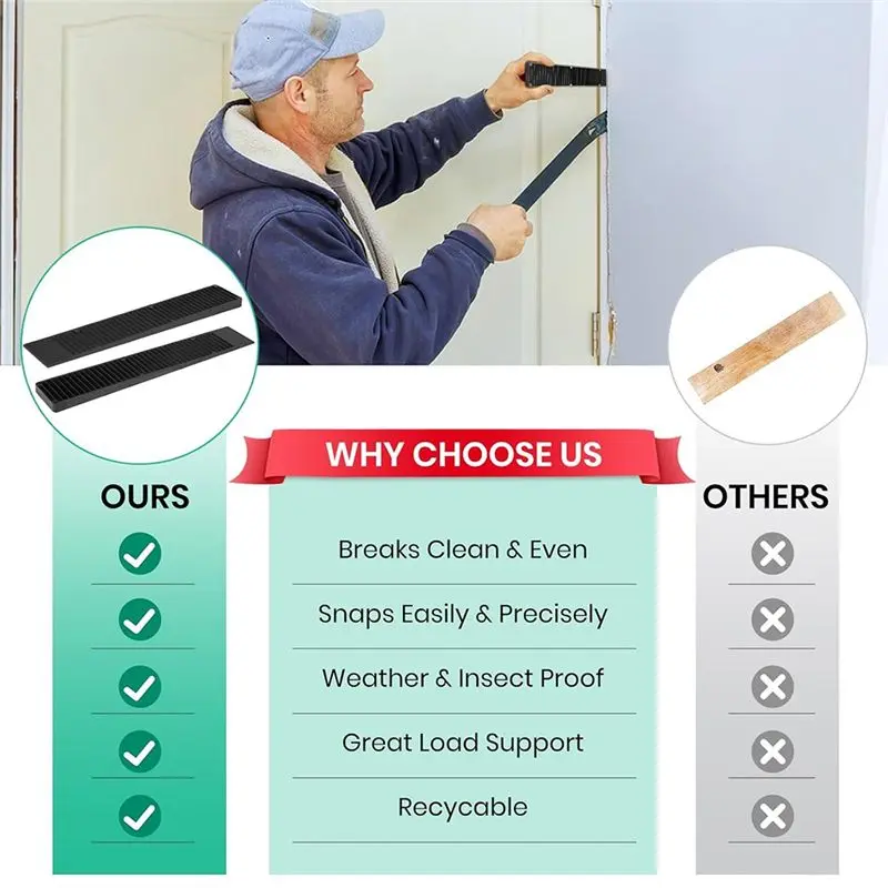 A68P-20Pcs Composite Shims And Leveling Wedges, Plastic Shims Wedges For Furniture Appliances,Furniture Levelers, Door Shims