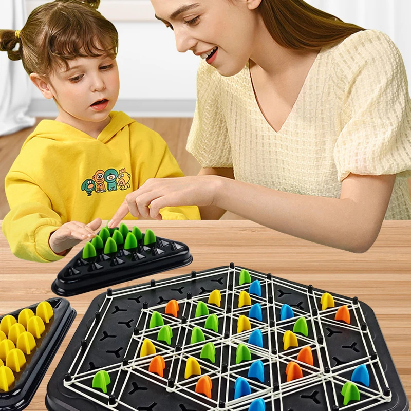 Kids Fun Chain Triangle Chess Desktop Puzzle Games Family Parent-child Interactive Games Exercise Logic Puzzle Toy Birthday Gift