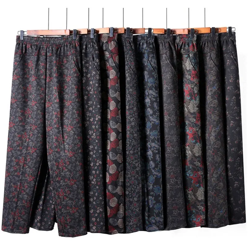 특대 여성 바지 봄 가을 탄성 높은 허리 캐주얼 바지 여성 느슨한 스트레이트 바지 겨울 벨벳 긴 바지