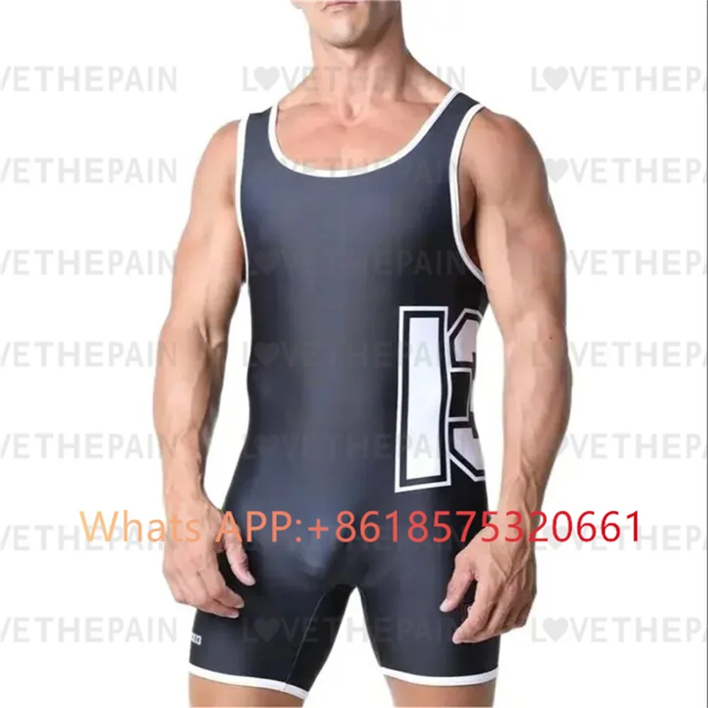 Kennel Club 13 Men\'s Singlets Burgundy Sexyman One-Piece Sleeveless Gym Sports Fitness Wrestling Clothing Powerlift Speed Tights