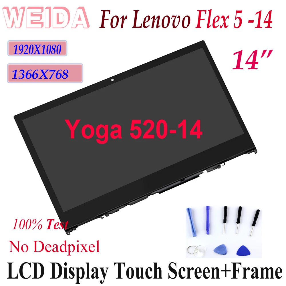 Imagem -02 - Aaa Mais Lcd para Lenovo Flex 514 Lcd Display Touch Screen Digitador Assembléia Quadro Substituição para Lenovo Yoga 520-14 Lcd Ferramentas 14