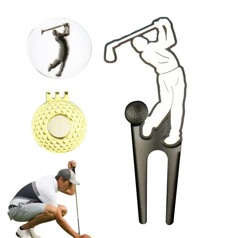

Инструмент для ремонта мяча Divot, зажим для шляпы, креативный инструмент для ремонта маркера мяча для гольфа, металлический зеленый инструмент, портативные аксессуары для гольфа
