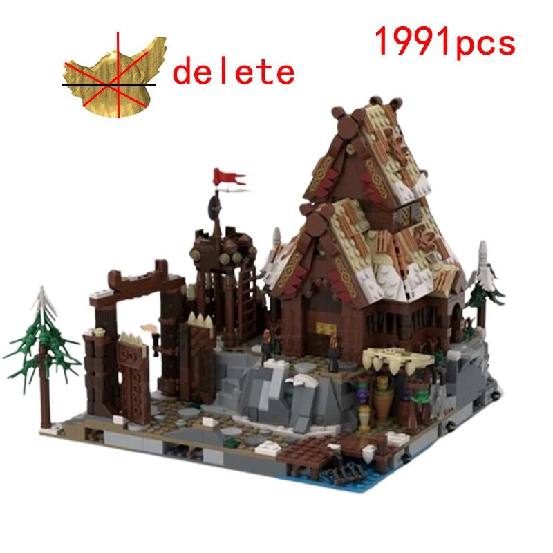 Spot Small Particle Assembly MOC-182537 Medieval House Modular 1991pcs Children's Puzzle Toy DIY Model Creative Gift Ornament