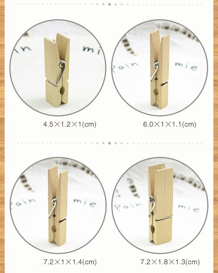 50 Stück Holzklammern in verschiedenen Größen, dekorative Fotoklammern, Wäscheklammer, handgefertigt, Kunsthandwerk, Dekoration, Heringe, Zuhause, Büro, Schule, DIY-Spielzeug – Detail 16