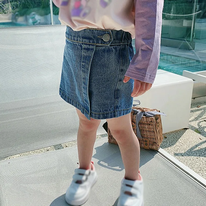 Kid Girls Skirt Summer Denim Shorts Summer Elastic Waist Casual Fashion Short Skirt