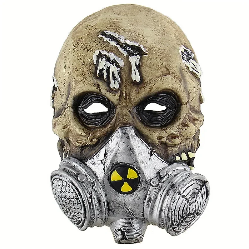 Biochemical Skull Gas Mask Halloween Zombie Cosplay Creepy Latex Full Face Masks Unisex Horror Tricky Party Dress Up Props