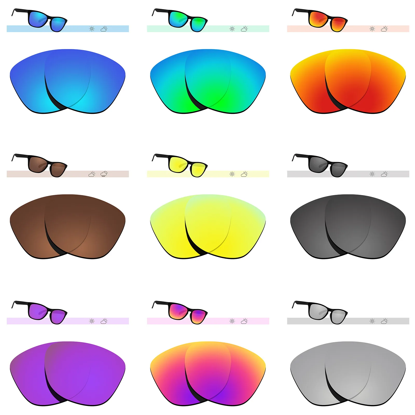 

Glintbay Polarized Replacement Sunglasses Lenses for Oakley Frogskins OO9013 55mm -Multiple Options