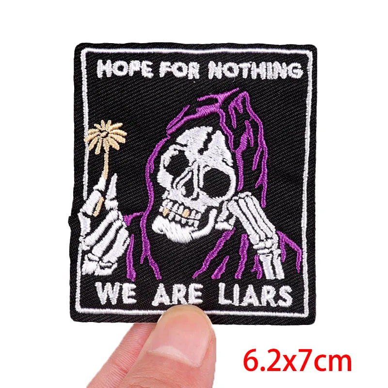 Rock/Skull Embroidery Patch Tape Patch Iron On Patches For Clothing Thermoadhesive Patches On Clothes DIY Punk Style Sew Sticker