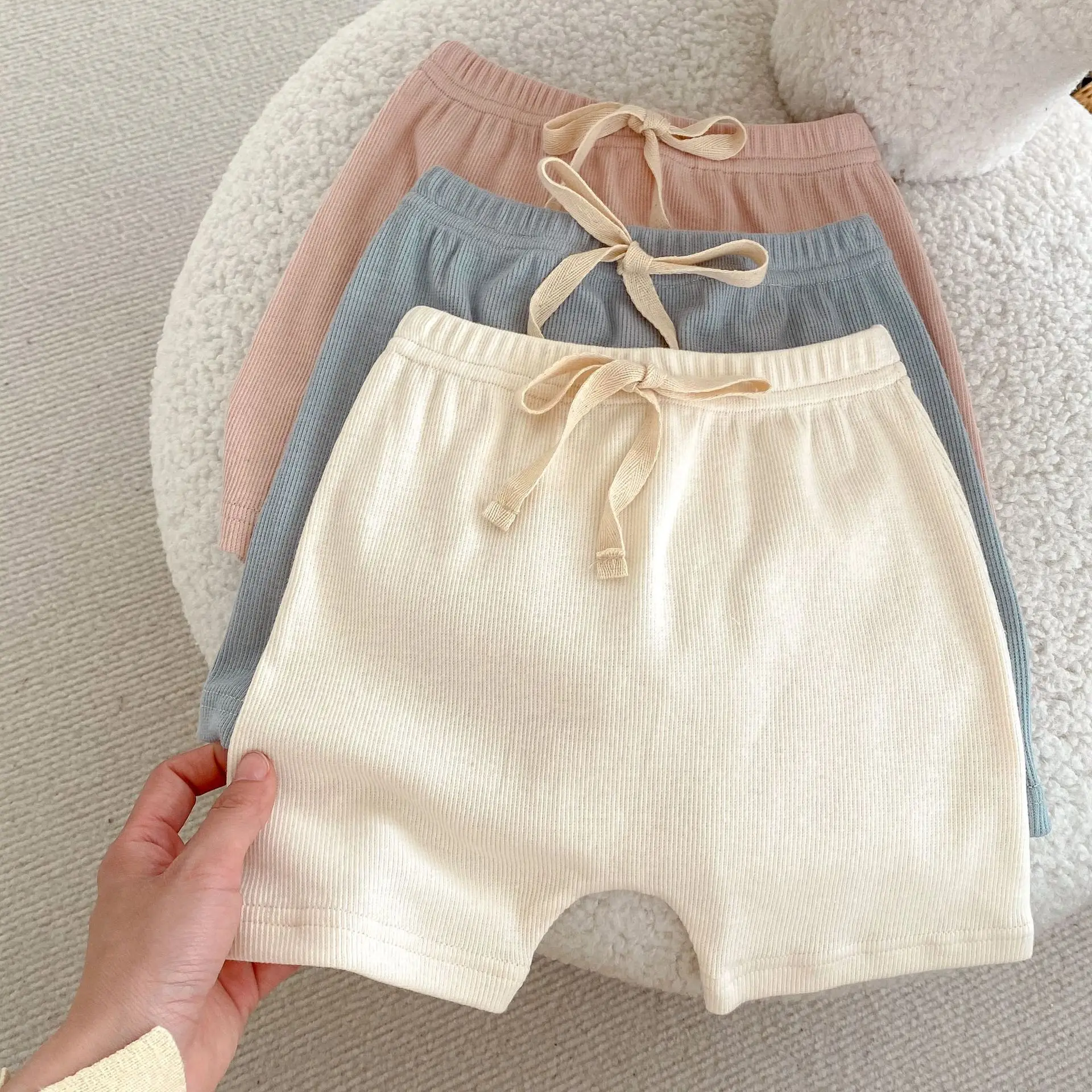 3-24 months baby ins style Spring summer Autumn leggings Large pp shorts Solid color cotton pants for baby girls 3 colors