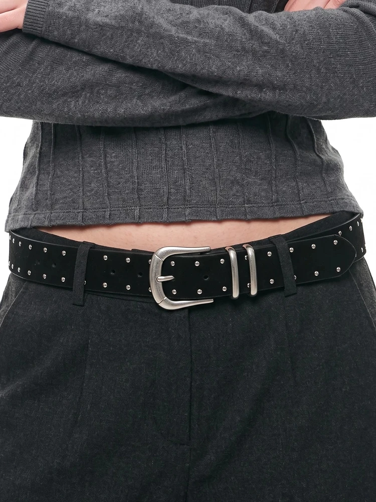 Brown Advanced Decorative Fashion Retro Genuine Leather Women Belt Buckle Casual Waist Belt For Jeans  Dress Coat