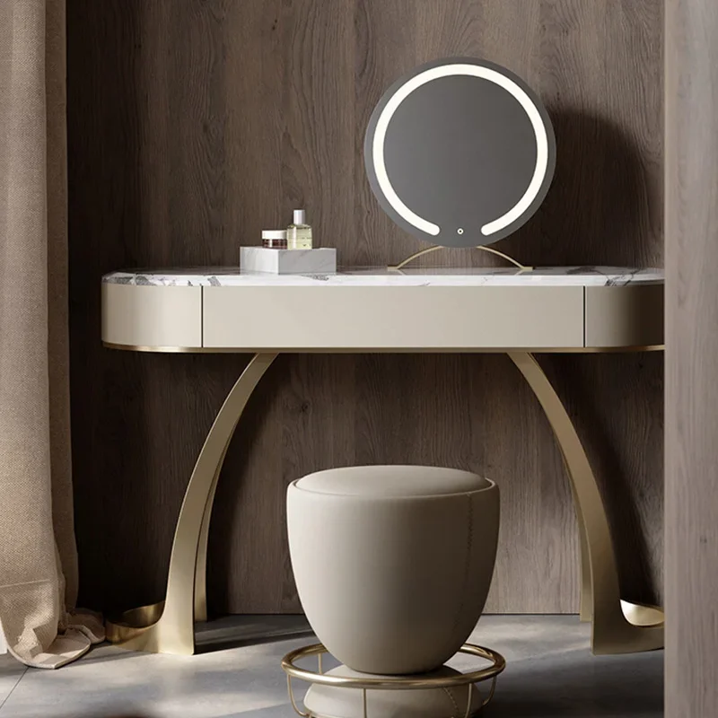 Modern Italian minimalist dresser, natural marble makeup table, light luxury designer, high-end luxury stone dresser
